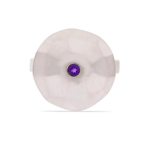 BUY AFRICAN AMETHYST GEMSTONE BRASS RING